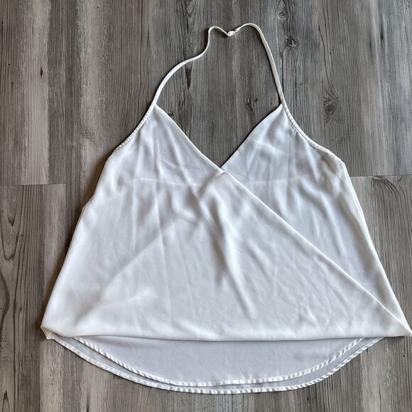 Pookie & Sebastian White Backless Flounce Camisole Dressy Tank Size Large - Picture 3 of 9